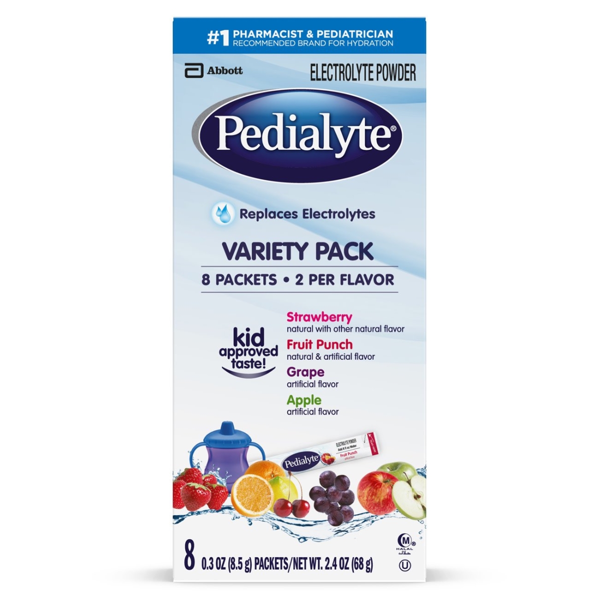 Picture of Abbott 832259-CT 0.6 oz Pedialyte Powder Packs Assorted Flavors Pediatric Oral Supplement - Case Pack of 8