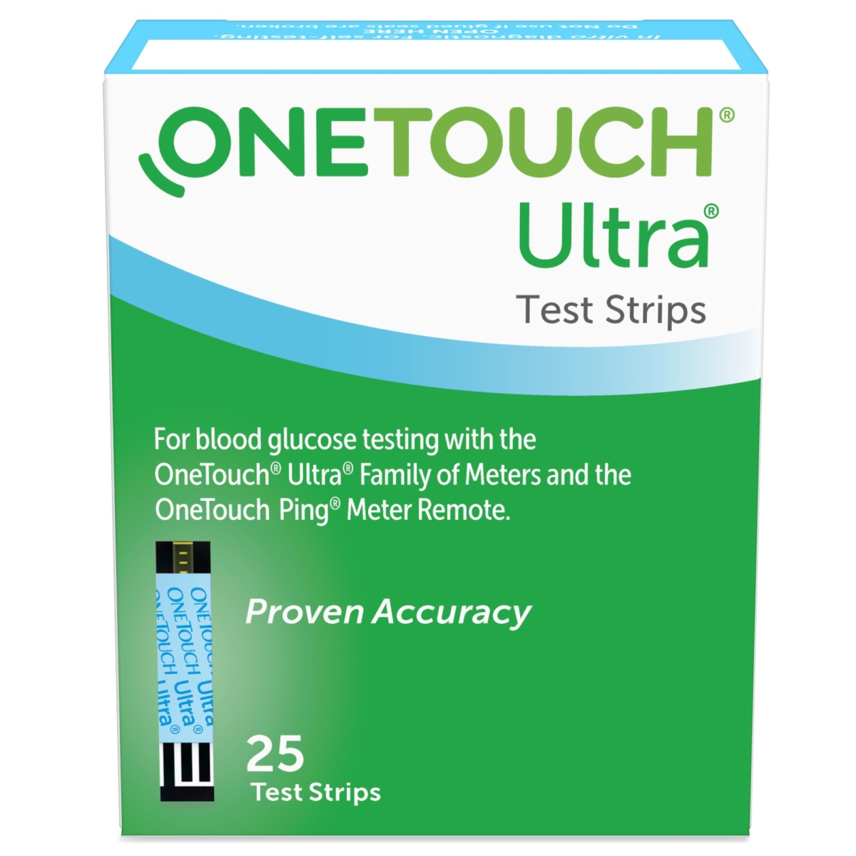 526621-CS OneTouch Ultra 2 Blood Glucose Test Strips - 25 per Box - 24 Box per Case -  Lifescan, 526621_CS