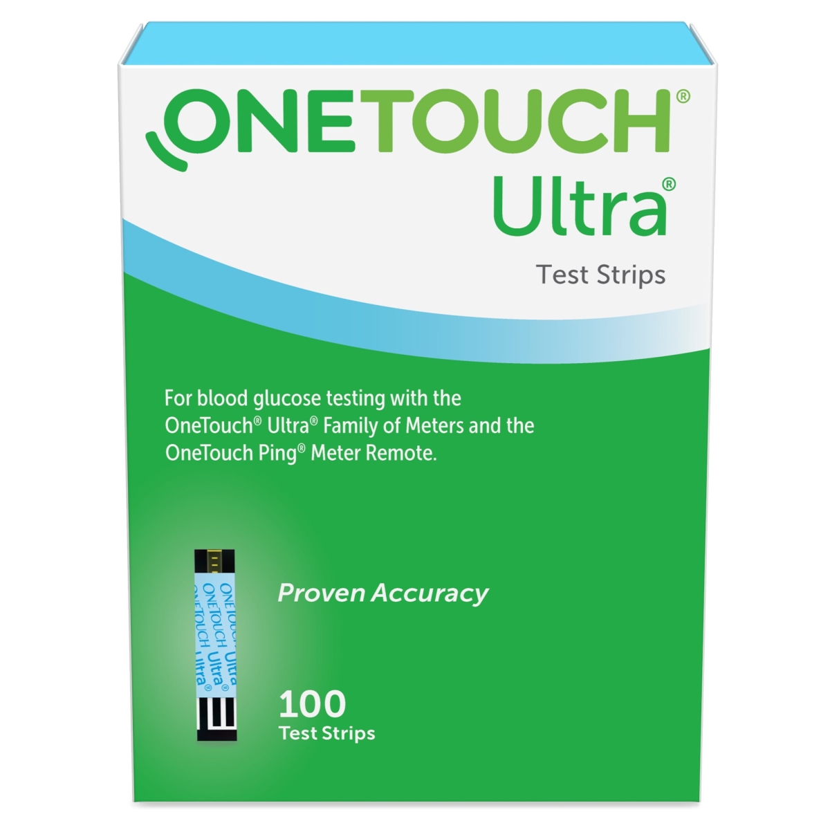 850711-CS OneTouch Ultra Blood Glucose Test Strip for Diagnostic, Blue - Pack of 2400 - 100 per Box -  Lifescan, 850711_CS