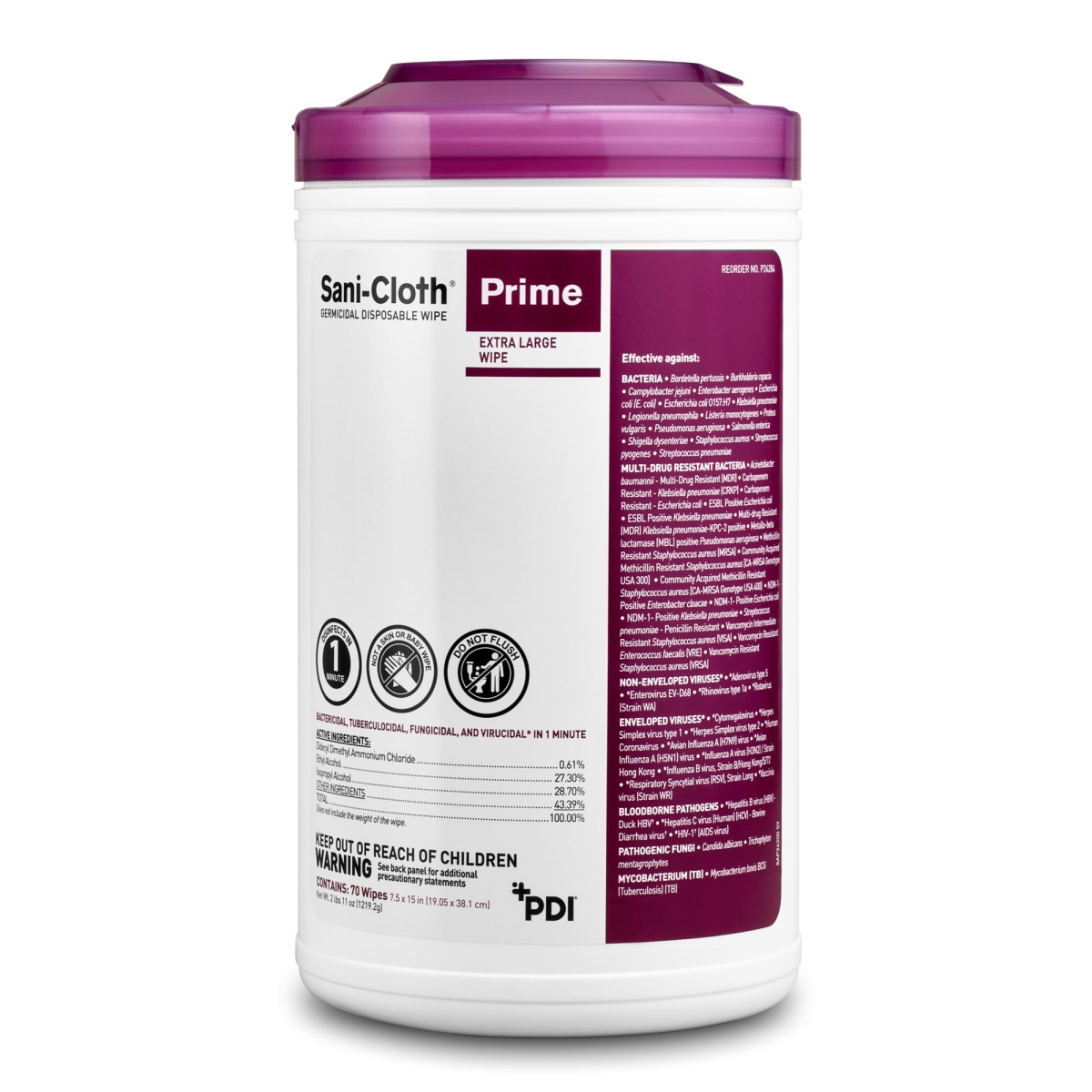 Picture of Sani-Cloth 1063957-CN Prime Surface Disinfectant Wipes&#44; Extra Large - Pack of 70