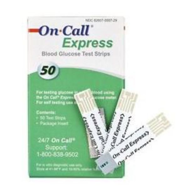 Picture of On Call 1103295-VL Express Blood Glucose Test Strips