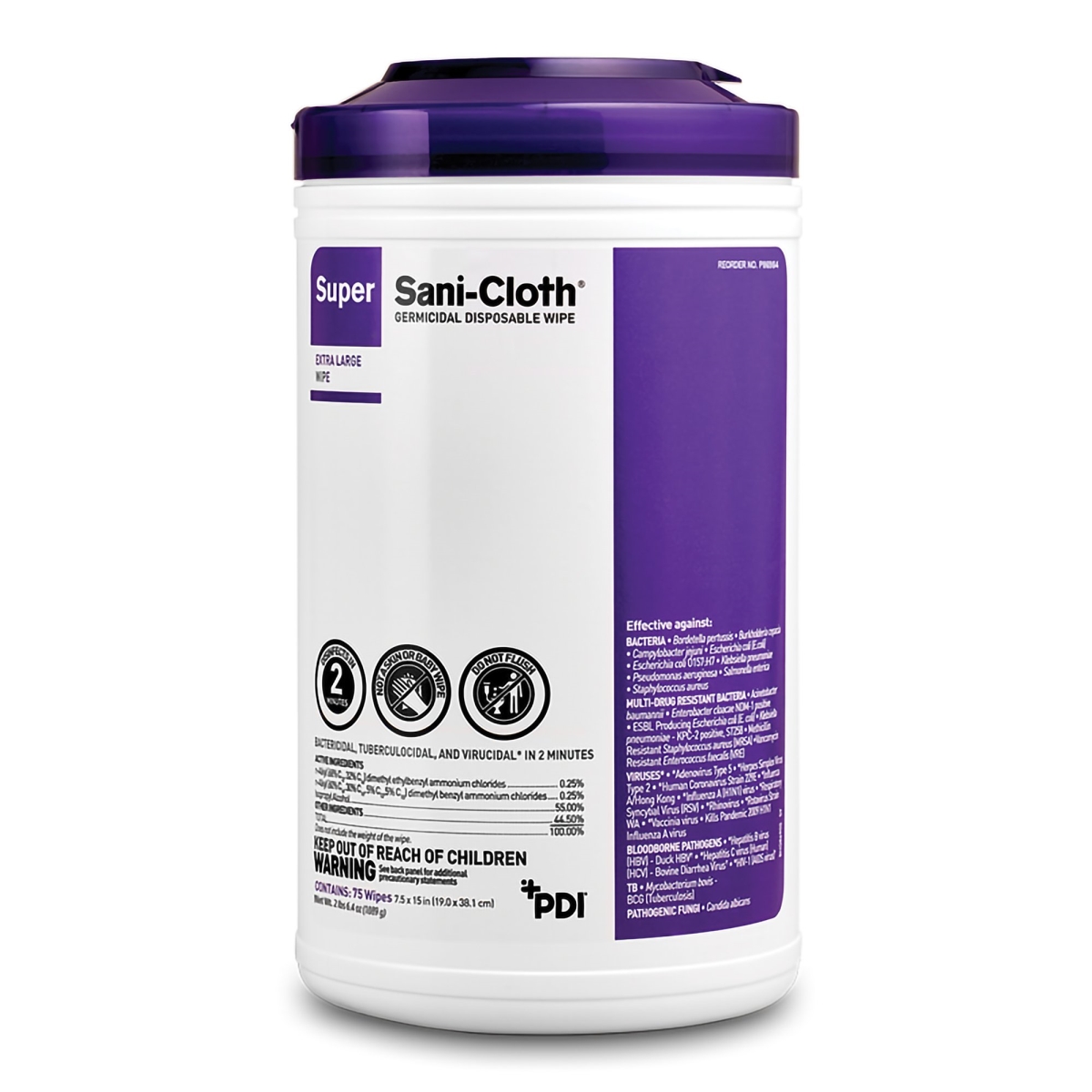 Picture of Super Sani-Cloth 1207552-CS Surface Disinfectant Cleaner&#44; 75 Count - Pack of 450