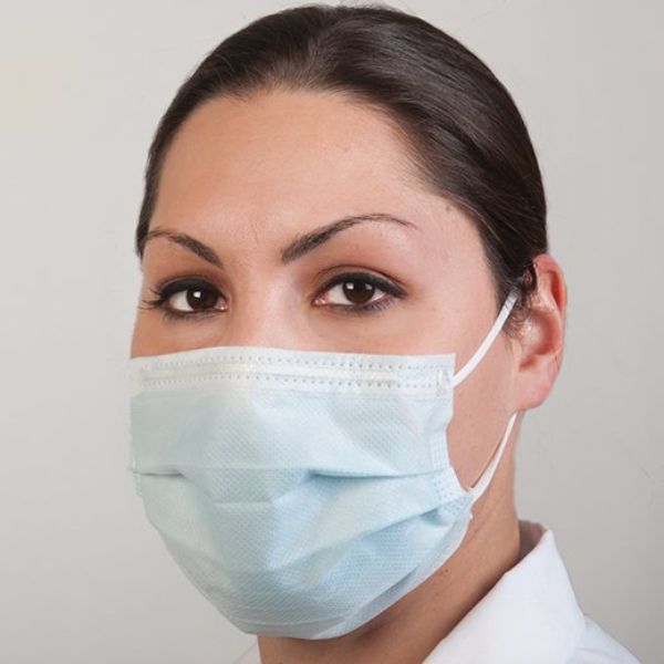 976622-BX NonSterile Crosstex Procedure Mask, Blue - Pack of 50 -  SPS Medical Supply, 976622_BX