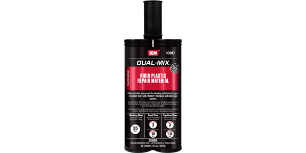 SEM Products SEM-40887 7 oz Rigid Plastic Repair Material Dual-Mix, Neutral White