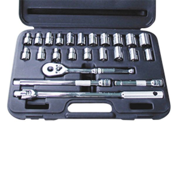 ATD Tools ATD-136021A 0.5 in. Drive 6 Point SAE & Metric Socket Set - 24 Piece