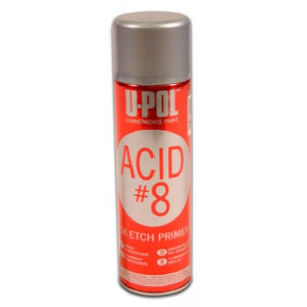 15 oz Acid No. 8 Aerosols Etch Primer U-Pol Premium, Black