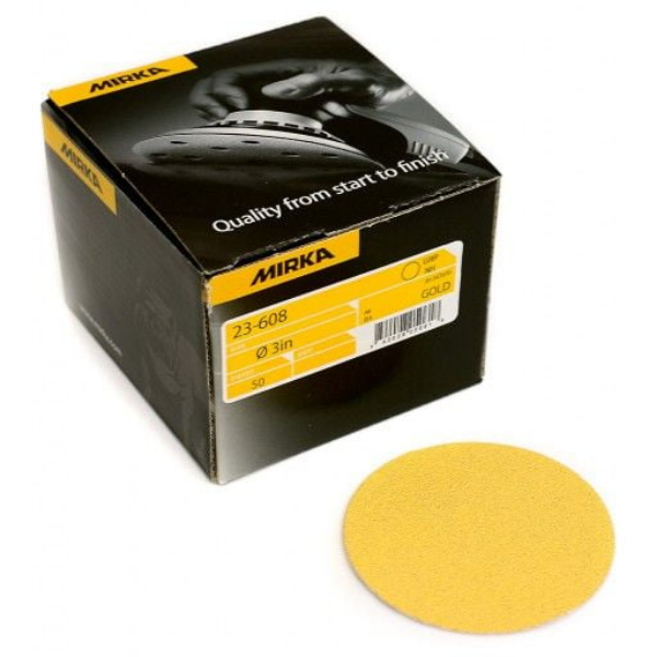 Grip Disc,3",P80,PK50, 3" Dia, No Hole, Aluminum Oxide, P80 Grit, Semi Open Coat Type, Gold