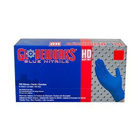 Picture of Gloveworks AMX-GWRBN44100 Royal Blue Nitrile Latex Gloves - Medium