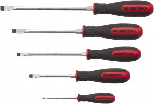 GEARWRENCH 5 Pc Slotted Dual Material Screwdriver Set - 80053H