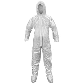 Breathable SMS Hooded & Booted Coveralls Suit - - Large