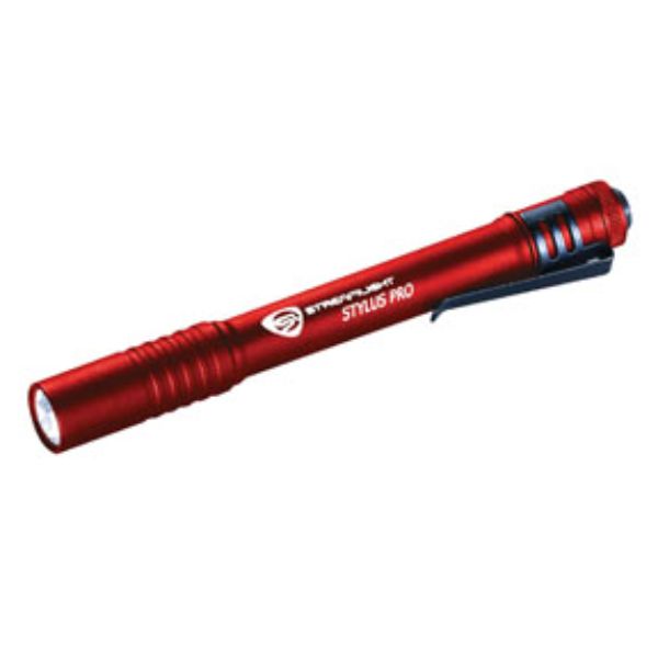 120V USB Rechargeable Penlight with AC Adapter, USB Cord & Nylon Holster, Red