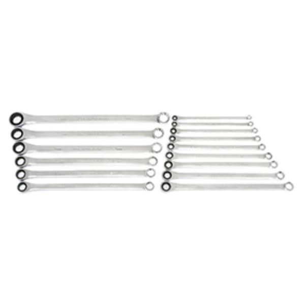 Gear Wrench KDT-85985-07 72-Tooth 12 Point XL Gear Box Double Box Ratcheting Metric Wrench Set, Full Polish Chrome - 15 Piece
