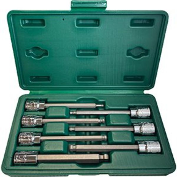 ATD Tools ATD-13792 0.375 in. Metric Extra-Long Ball End Hex Bit Socket Set, 7 Piece