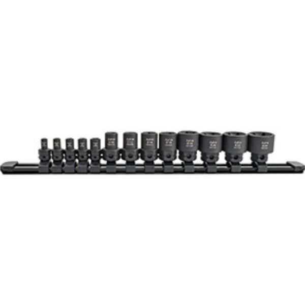 0.25 & 0.375 in. Drive External Torx Nano Impact Socket Set, Black - 13 Piece