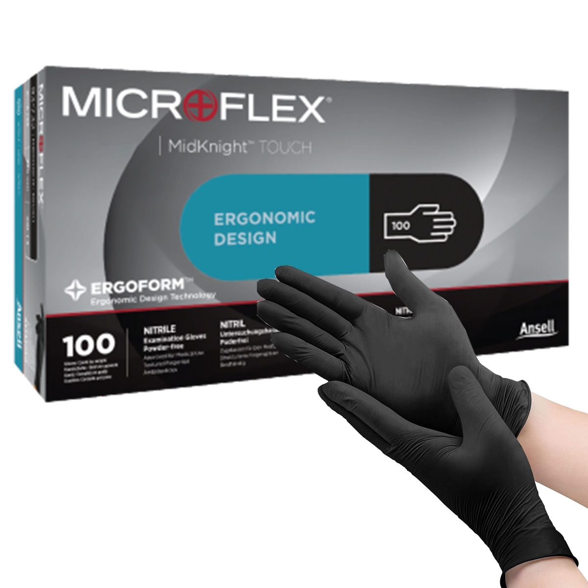 Microflex(R) Midknight(TM) Touch 93-732, Disposable Gloves, 2.8 mil Palm, Nitrile, Powder-Free, 2XL