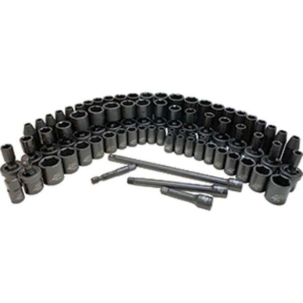 ATD Tools ATD-2275 0.25 in. Drive 6 Point SAE & Metric Standard & Deep Impact Chrome Socket Set, 72 Piece