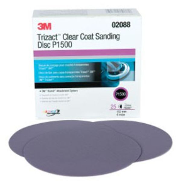 MMM-2088 1500 Grit Trizact Hookit Clear Coat Sanding Disc