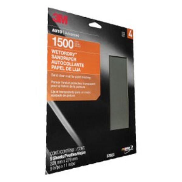 MMM-32023 9 x 11 in. P1500Grit Wetordry Abrasive Sheet - 5 Sheet per Pack