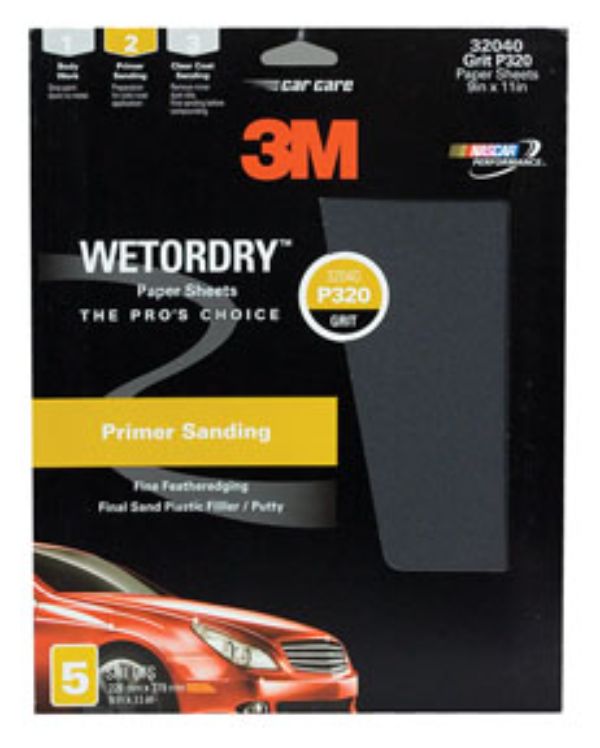 MMM-32040 9 x 11 in. P320Grit Wetordry Abrasive Sheet - 5 Sheet per Pack