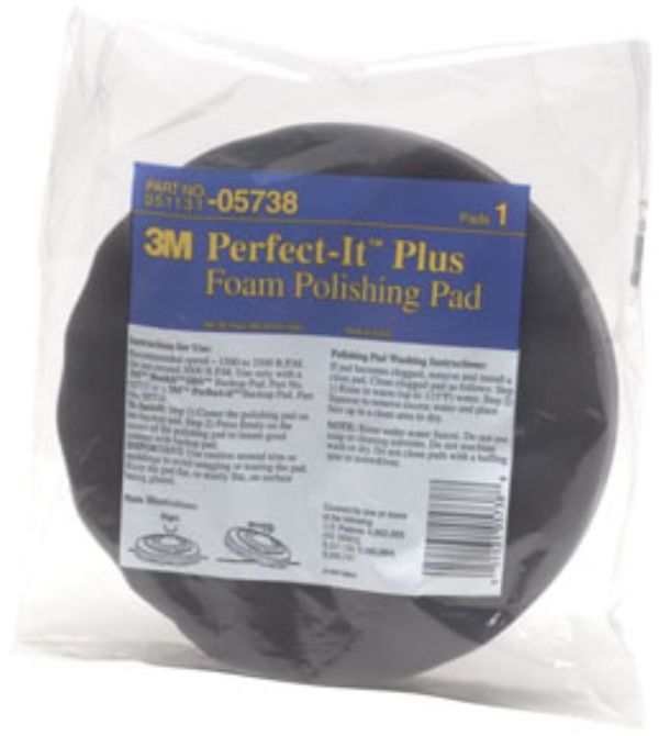 Picture of 3M MMM-5738 8 in. Foam cloth hook and eye Compounding Pad, Black