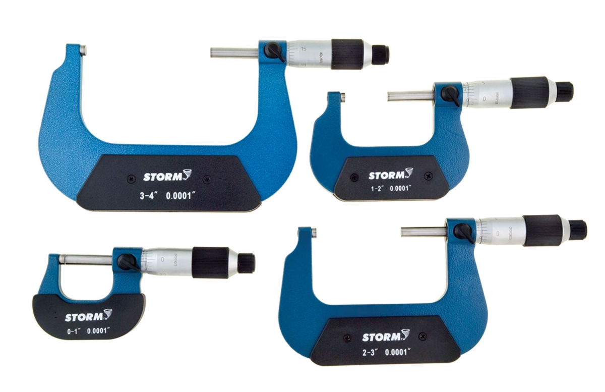 0-4 in. Conventional Micrometer Set - 0.0001 in. Graduations - 4 Piece