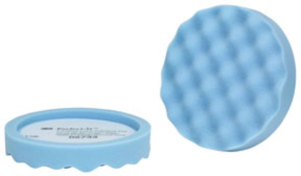 Picture of 3M MMM-5733 8 in. Foam Ultrafine cloth hook and eye Compounding Pad, Blue