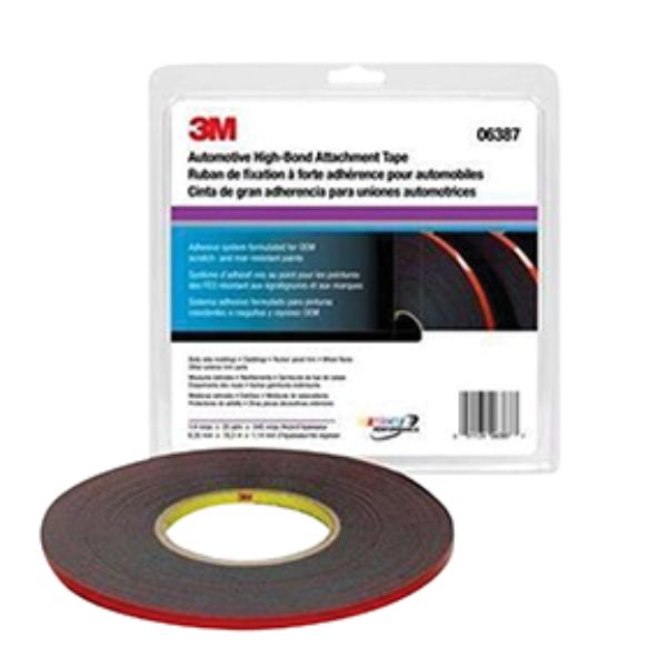 MMM-6387 0.25 in. x 20 Yards Acrylic Attachment Tape, Black