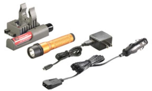 STL-74360 Strion LED Rechargeable Flashlight with Type A 100V & 120V Piggyback Charger, Orange -  Streamlight