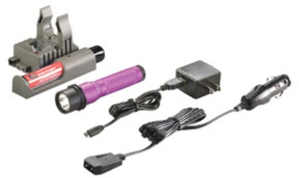 STL-74362 Strion LED Rechargeable Flashlight with Type A 100V & 120V Piggyback Charger, Purple -  Streamlight