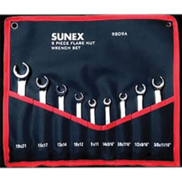 SUU-9809A Flare Nut Wrench Set - 9 Piece -  Sunex Tools