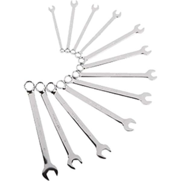 Fully Polished Metric V-Groove Combination Wrench Set