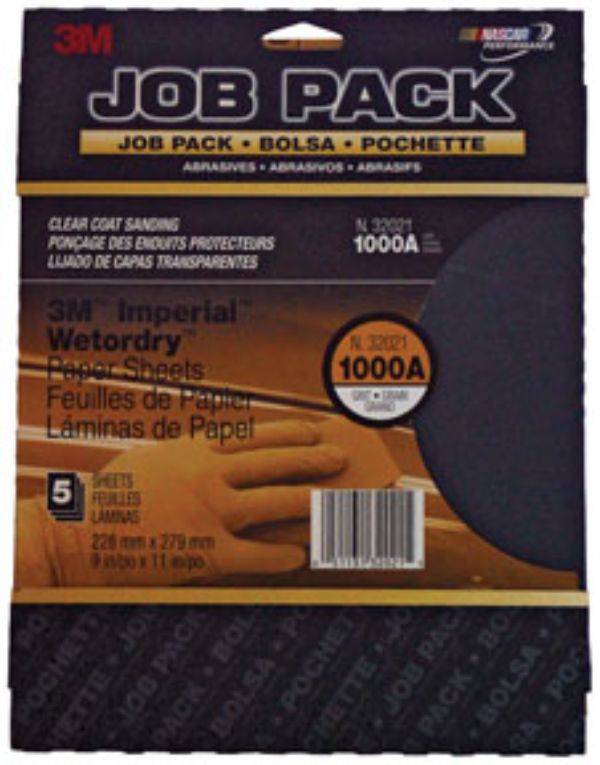 MMM-32021 9 x 11 in. P1000Grit Wetordry Abrasive Sheet - 5 Sheet per Pack