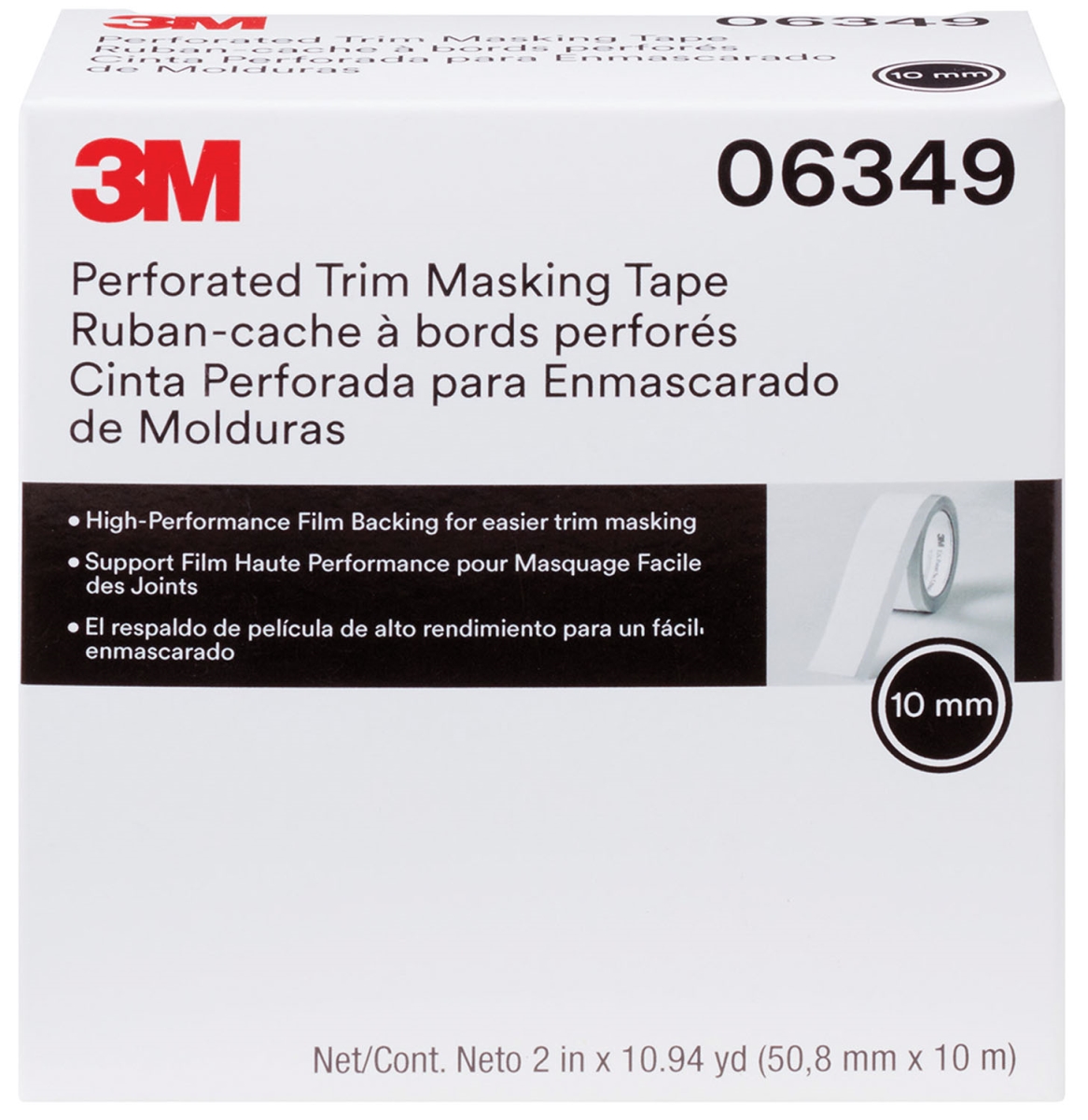 MMM-6349 8 mm x 10 m Trim Masking Tape, Blue