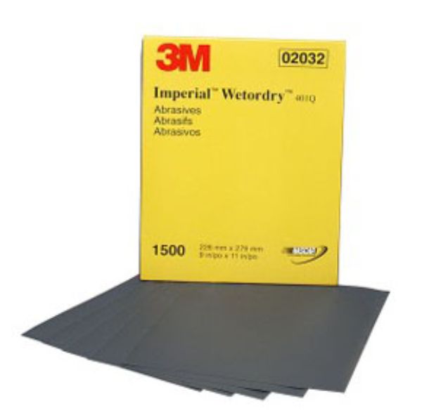 MMM-2032 9 x 11 in. P1500 Grit Imperial Sandpaper Sheet - 50 per Box