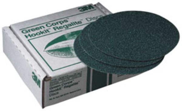 MMM-516 6 in. Dia. 36E Grit Green Corps Hookit Disc - 25 Disc per Box -  3M