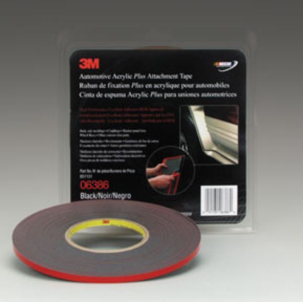 MMM-6386 0.25 in. x 20 Yards Nameplate Masking Tape, Black