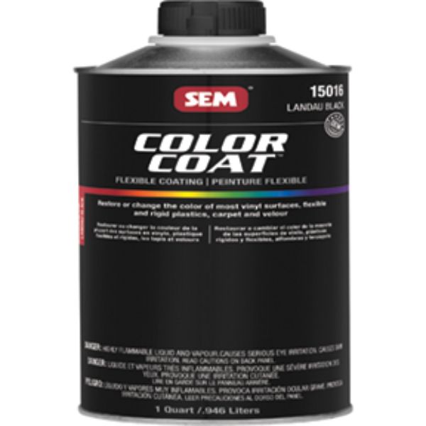 SEM Products SEM-15016 Color Coat Interior Paint, Landau Black; One Quart