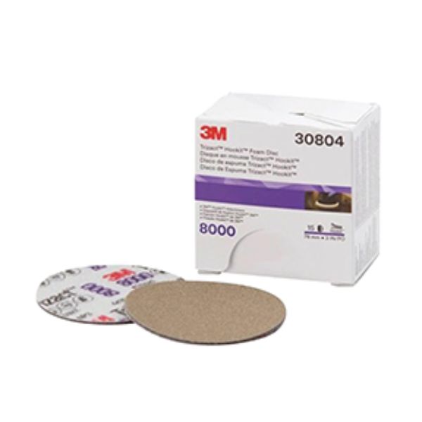 MMM-30804 3 in. P8000 Grit Hookit Trizact Foam Disc