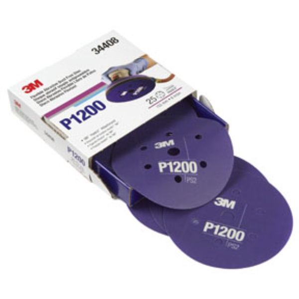 MMM-34408 6 in. P1200 Grit Flexible Dust Free Hookit Abrasive Disc