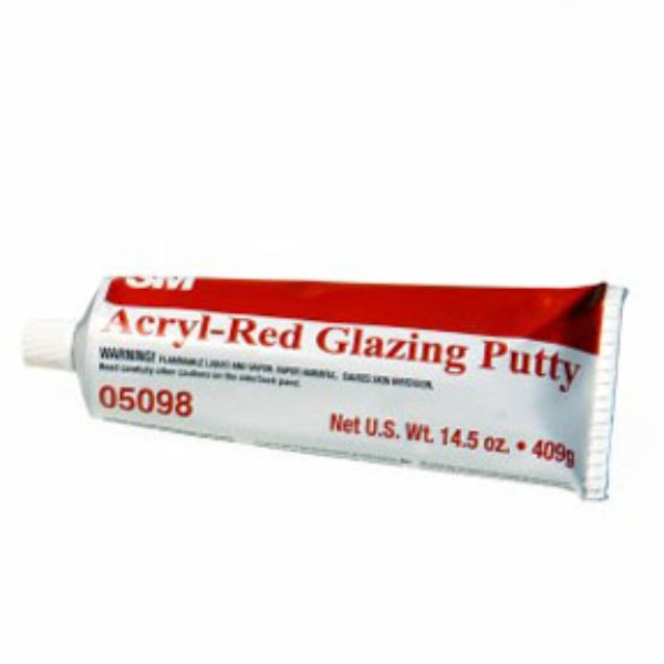 MMM-5098 14.5 oz Tube Acrylic Glazing Putty, Red