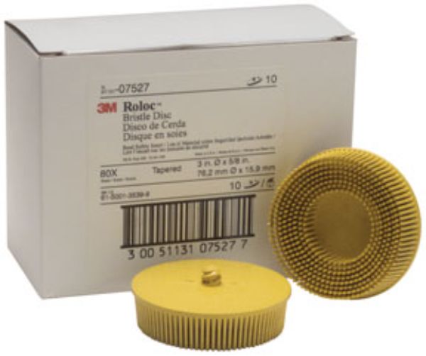 MMM-7527 3 in. 80 Grit Bristle Disc, Yellow