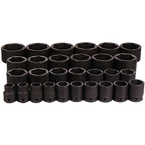 0.75 in. Drive 6-Point SAE Master Impact Socket Set - 29 Piece