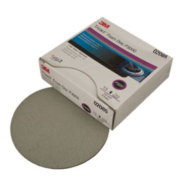 MMM-2085 6 in. 3000 Grit Trizact Hookit Foam Disc - 15 per Box