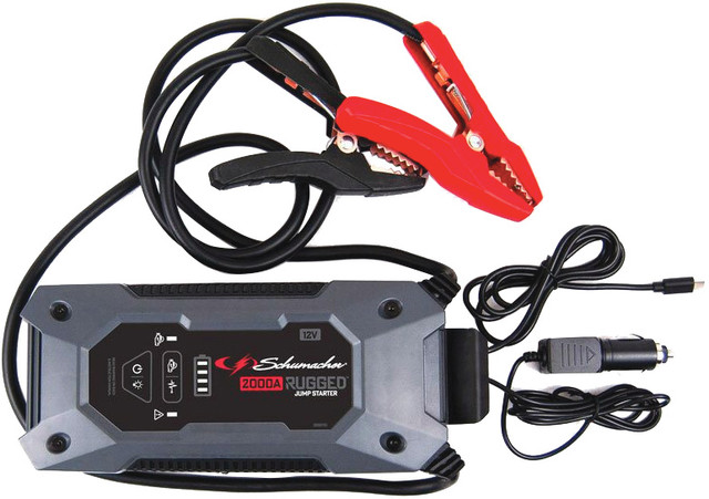 Picture of Schumacher SHM-SL1651 12V 2000 Peak Amps Rugged Lithium Jump Starter & Power Bank for 10.0L Gas & 8.0L Diesel Engines