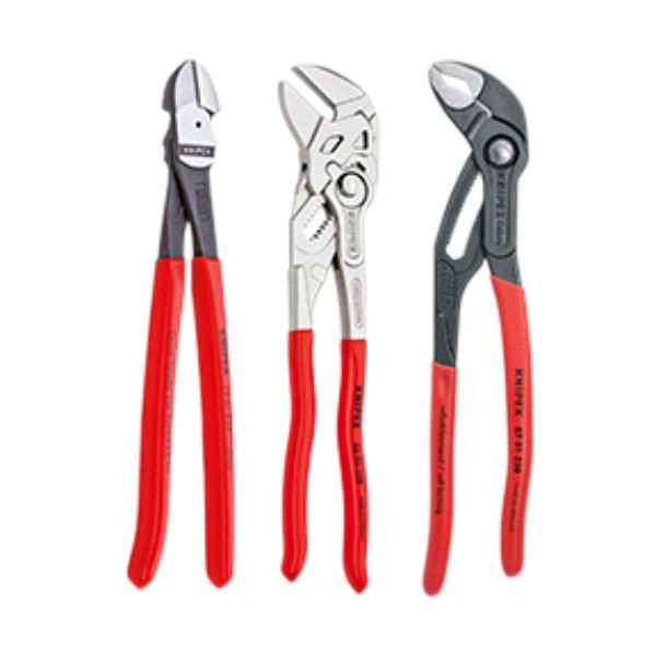KNT-9K0080117US 10 in. Pliers Set - Cobra Water Pump Pliers, Pliers Wrench & High Leverage Diagonal Cutter - 3 Piece -  Knipex