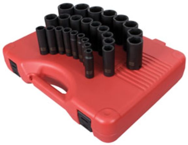 0.5 in. Drive Metric Deep Impact Socket Set - 26 Piece