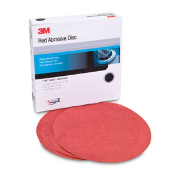 MMM-1224 6 in. P120 Grit Hookit Sanding Disc, Red - 50 per Box