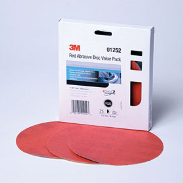 MMM-1252 6 in. P320 Grit Stikit Abrasive Disc, Red - 50 per Pack