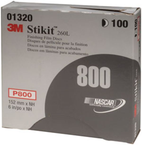 MMM-1320 6 in. P800 Grit Stikit Film Abrasive Disc - 100 per Box