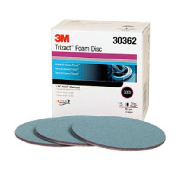 MMM-30362 3 in. 5000 Grit Trizact Hookit Sanding Disc - Pack of 15